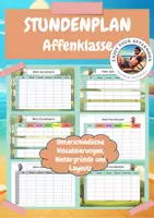 Vorschau - Arbeitsblätter - Stundenplan für eine Affenklasse - Deckblatt