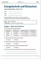 Vorschau - Arbeitsblätter - Energietechnik Klimaschutz Basisscreening Klasse 9–10 - Deckblatt