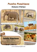 Aperçu - Jeux - Puzzles numériques - Animaux d'Afrique - Bandes blanches - Page de couverture