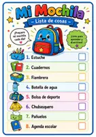 Vista previa - Decoración del aula - Schulranzen Packliste für Erstklässler – Checkliste – Sachunterricht - Portada