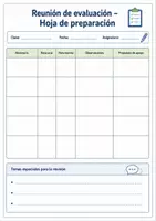 Vista previa - Evaluación - Reunión de evaluación – Hoja de preparación – Material docente - Portada
