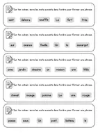 Aperçu - Feuilles d'exercices - Remettre des phrases dans l'ordre - Page 1