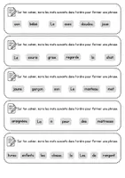 Aperçu - Feuilles d'exercices - Remettre des phrases dans l'ordre - Page 2