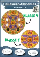 Vorschau - Mal- und Bastelvorlagen - Halloween Mandala Klasse 1, Klasse 2, Klasse 3, Klasse 4 | Differenzierte Ausmalbilder für die Grundschule Kunst (Freebie) - Deckblatt