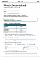 Vorschau - Arbeitsblätter - Physik Gesamtcheck Basisscreening Klasse 9–10 - Deckblatt