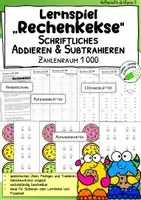 Vorschau - Arbeitsblätter - Rechenkekse: Lernspiel - Schriftlich Addieren & Subtrahieren im ZR 1000 - Deckblatt