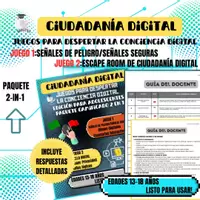 Vista previa - Hojas de trabajo - Ciudadanía digital secundaria | Escape room de ciberseguridad - página 1
