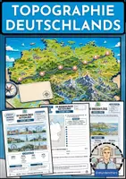 Vorschau - Arbeitsblätter - Topographie Deutschland Führerschein - 6 Lernstationen mit Prüfung und Lösungen - Erdkunde Klasse 5/6 - Deckblatt
