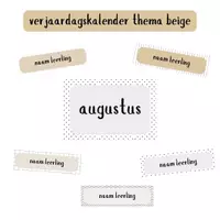 Voorbeeld - Thema beige verjaardagskalender - Voorblad