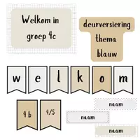 Voorbeeld - Thema beige deurversiering voor je klas - Voorblad