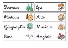 Aperçu - Affichage - Etiquette pour programme du jour - Page de couverture