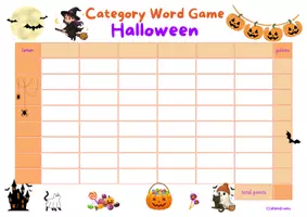 Vorschau - Arbeitsblätter - Halloween Englisch Spiel - Stadt Land Fluss I Category Word Game English | Wortschatzspiel ab 2. Lernjahr I Sek I & II Englischunterricht I Material für nach den Herbstferien - Seite 3