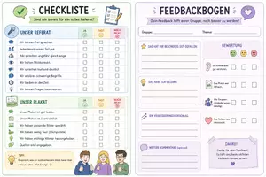 Vorschau - Arbeitsblätter - Referate halten: Kriterien, Poster, Checkliste und Feedback-Bogen - Seite 1
