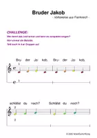 Vorschau - Arbeitsblätter - (A) Bruder Jakob Erarbeitung - Text, Singen, bunte Noten, Klangröhren, Glockenspiel, Blockflöte / Kinderlieder - Anfänger und Fortgeschrittene - Deckblatt