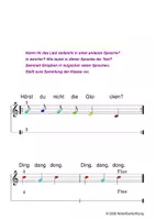 Vorschau - Arbeitsblätter - (A) Bruder Jakob Erarbeitung - Text, Singen, bunte Noten, Klangröhren, Glockenspiel, Blockflöte / Kinderlieder - Anfänger und Fortgeschrittene - Seite 1
