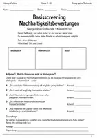 Vorschau - Arbeitsblätter - Nachhaltigkeitsbewertung Basisscreening Klasse 9–10 - Deckblatt