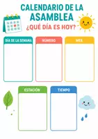 Vista previa - Decoración del aula - Calendario diario y tiempo atmosférico – Tarjetas manipulables – Educación Infantil - Portada