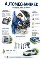 Vorschau - Arbeitsblätter - Lernposter + Arbeitsblätter zum Thema "Automechaniker" + Lösung & MP3 + Infografik - Deckblatt
