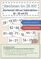 Vorschau - Mal- und Bastelvorlagen - Subtraktion im ZR 100 (Materialpaket) - achtstufiger Lernweg: Rechenkärtchen & Faltbüchlein - Seite 1