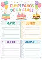 Vista previa - Decoración del aula - Geburtstagstafel – Klassenposter – Sachunterricht - página 1