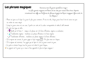 Aperçu - Apprentissages en autonomie - Les phrases magiques - Page 1