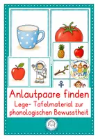Vorschau - Spiele - Anlautpaare finden. Bildkarten zur phonologischen Bewusstheit. Buchstabeneinführung - Deckblatt