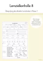Vorschau - Arbeitsblätter - Lernzielkontrolle 8 (Klasse 1) - Deckblatt