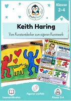 Vorschau - Unterrichtsreihen - Keith Haring Kunst Grundschule – Bilder würfeln & gestalten | Klasse 2–4 | ohne Vorbereitung - Deckblatt