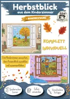 Vorschau - Mal- und Bastelvorlagen - Kunst Herbst Grundschule, Fensterblick im Herbst – Ausmalen, Basteln & Gestalten | Klasse 1, Klasse 2, Klasse 3 - Deckblatt