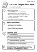 Vorschau - Arbeitsblätter - Sachtextanalyse leicht erklärt Klasse 9 10 - Seite 1