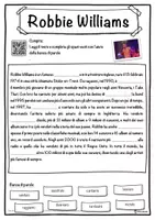 anteprima - Esercizi - Robbie Williams – Scheda: testo con spazi vuoti, comprensione all'ascolto e crucipuzzle - Pagina 1
