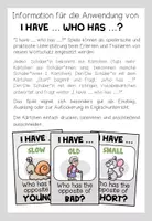 Vorschau - Spiele - Englisch Lernspiel, I have … Who has …? Englisch, Wortschatzspiele, Vocabulary Games, Vokabeln Englisch, Speaking Activity, Sprechspiel, Karten, Wortschatz üben, Freiarbeit, Wiederholung | Materialpaket - Seite 2