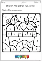 Vorschau - Arbeitsblätter - Rechenmalblätter Herbst | ZR 10 Klasse 1 - Seite 3
