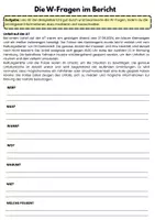 Vorschau - Arbeitsblätter - AB - DIe W-Fragen im Bericht - Deckblatt