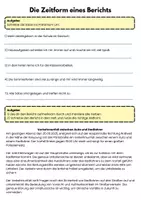 Vorschau - Arbeitsblätter - AB - Zeitformen eines Berichts - Deckblatt