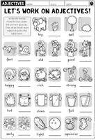 Vorschau - Arbeitsblätter - ADJECTIVES (Opposites) - Let's work on adjectives! (2-fach differenziertes Worksheet) - Seite 1