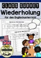Vorschau - Arbeitsblätter - Wiederholung: Class Survey Englisch Grundschule (Klasse 4–5) – Interview & Speaking Activity für Wortschatztraining Schuljahresbeginn | Arbeitsblätter - Deckblatt