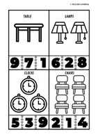 Vista previa - Manualidades / Dibujos para colorear - Counting_Clip_Cards_1-12_Household - página 2