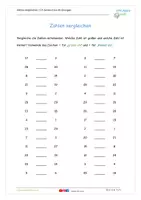 Vorschau - Arbeitsblätter - Zahlen vergleichen - Ü1 Zahlen 0 bis 30 Übungen u. Lösungen - Deckblatt
