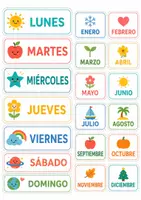 Vista previa - Decoración del aula - Calendario diario y tiempo atmosférico – Tarjetas manipulables – Educación Infantil PLUS Lernposter - página 2