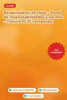 Vista previa - Decoración del aula - Responsables de clase – Panel de responsabilidades y normas – Tutoría PLUS Lernposter - Portada