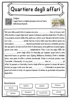 anteprima - Esercizi - Quartiere degli affari – Scheda: testo con spazi vuoti, comprensione all'ascolto e crucipuzzle - Pagina 1