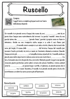 anteprima - Esercizi - Ruscello – Scheda: testo con spazi vuoti, comprensione all'ascolto e crucipuzzle - Pagina 1
