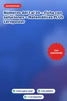 Vista previa - Hojas de trabajo - Números del 1 al 20 – Ficha con soluciones – Matemáticas PLUS Lernposter - Portada