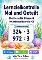 Vorschau - Arbeitsblätter - Lernzielkontrolle Mal und Geteilt Klasse 4 | Mathematik | 10 Arbeitsblätter als PDF - Deckblatt