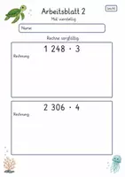 Vorschau - Arbeitsblätter - Lernzielkontrolle Mal und Geteilt Klasse 4 | Mathematik | 10 Arbeitsblätter als PDF - Seite 2