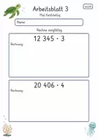 Vorschau - Arbeitsblätter - Lernzielkontrolle Mal und Geteilt Klasse 4 | Mathematik | 10 Arbeitsblätter als PDF - Seite 3