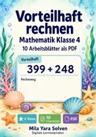 Vorschau - Arbeitsblätter - Vorteilhaft rechnen | Mathematik Klasse 4 | 10 Arbeitsblätter als PDF - Deckblatt