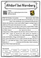 anteprima - Esercizi - Altdorf bei Nürnberg – Scheda: testo con spazi vuoti, comprensione all'ascolto e crucipuzzle - Pagina 1