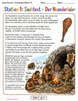 Vorschau - Stundenentwürfe - Der Neandertaler – Sachtext, Leseverständnis & Wortschatz | 6 Lernstationen + Lösungen | 3.–5. Klasse - Seite 1